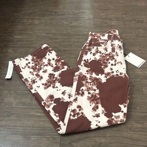 Reformation Val 90’s Cowhide Print Straight Jeans